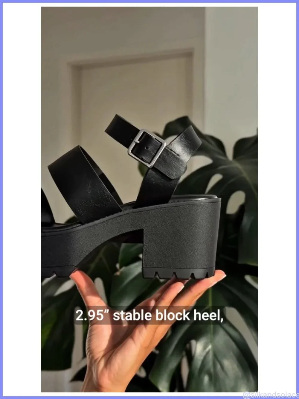 Women's Platform Chunky Low Heel Sandals, Faux Leather, Adjustable Buckle